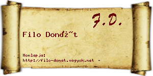Filo Donát névjegykártya