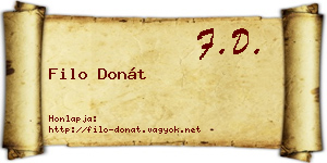 Filo Donát névjegykártya